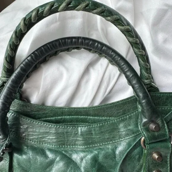 Auth F/W 2007 Balenciaga Pine Green Chevre Agneau City Shoulder Bag - Picture 8 of 16